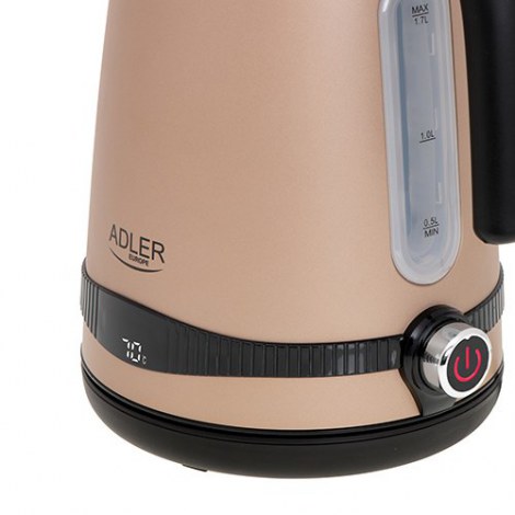 Adler | Kettle | AD 1295 | Electric | 2200 W | 1.7 L | Stainless steel | 360° rotational base | Golden - 5